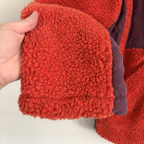 We The Free People Rivington Sherpa Fleece Zip Jacket Orange Purple Size Medium - Picture 6 of 10